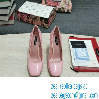 Dolce  &  Gabbana Logo Heel 10.5cm Patent leather Pumps Light Pink 2022